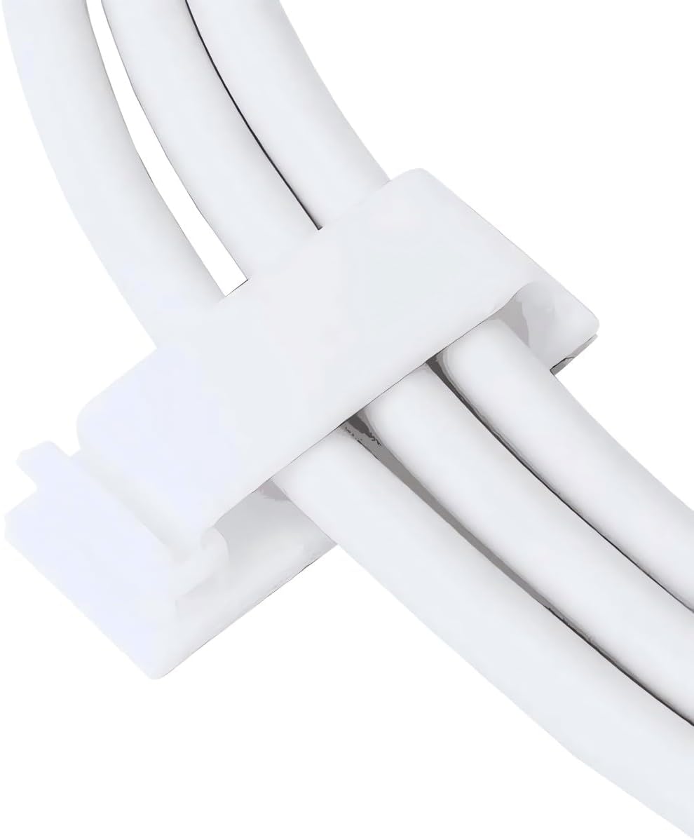 Cable Clips, Ethernet Cable Organizer, Conwork Adhesive Wire Management Clamps, Desktop Cord Holder Hider, Charging Cable Drop Organizer & Management System for TV PC Laptop Home Office [25-Pack]