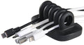Desktop Cable Organizer, Cord Holder for Desk and Nightstand, Weighted, No Bad Smell Bundled with 2 Reusable Cable Ties (White)