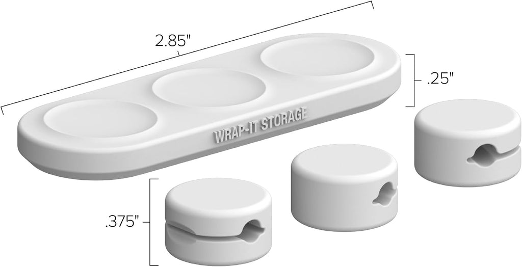Wrap-It Storage MagnaDock Magnetic Cable Holder - 2-Pack (White)
