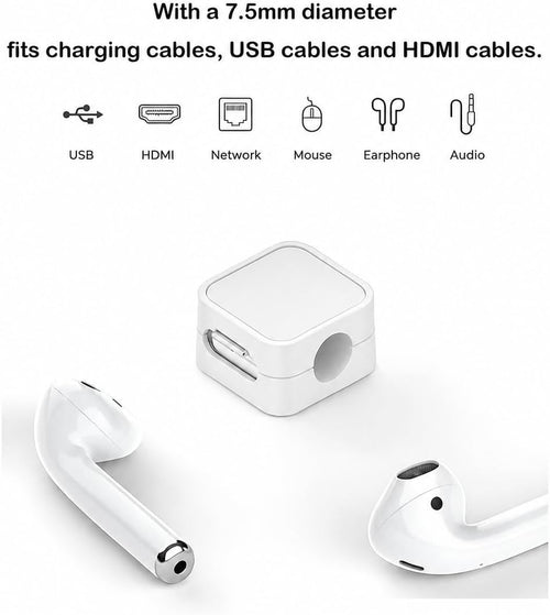 10 Pack Cord Organizer, Magnetic Cable Management, Cord Holder for Desk, Adhesive Cable Clips Wire Keeper for Nightstand, Home, Office, Desktop, Car, Wall (Multicolored)