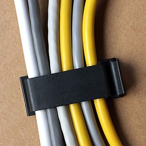 SOULWIT 50Pcs Self Adhesive Cable Management Clips - Black