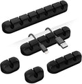TviewSmart Cord Organizer for Desk, 5 Pack Cord Holders, Cable Clips, Black