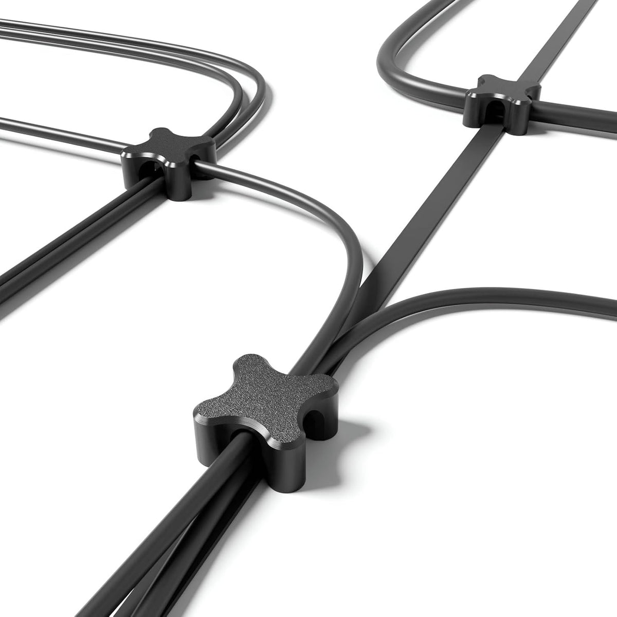 Magnetic Cable Organizer – Desktop Multipurpose Cord Keeper & Cable Management Clip for Home & Office (Black Cross 10Pcs)
