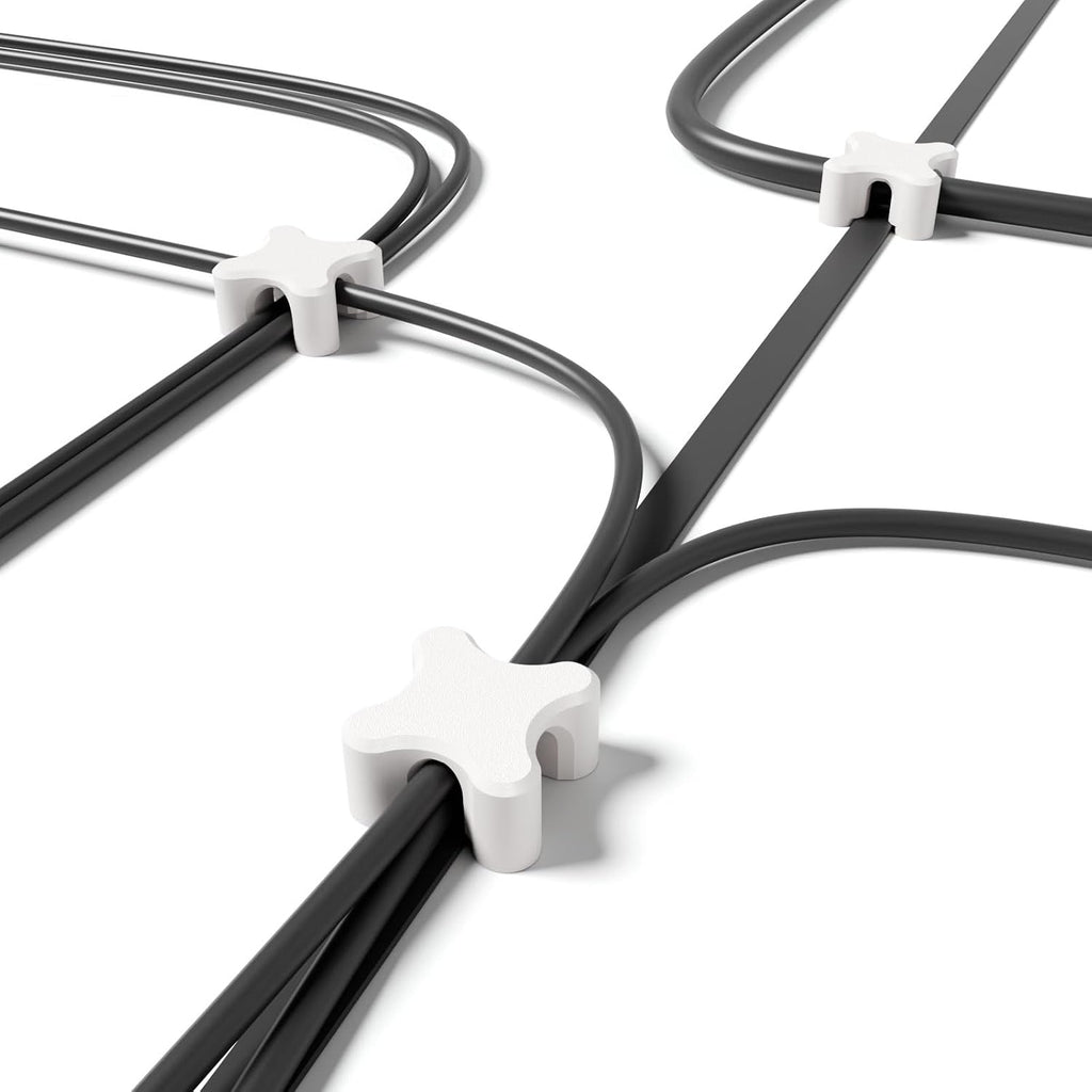 Magnetic Cable Organizer – Desktop Multipurpose Cord Keeper & Cable Management Clip for Home & Office (Black Cross 10Pcs)