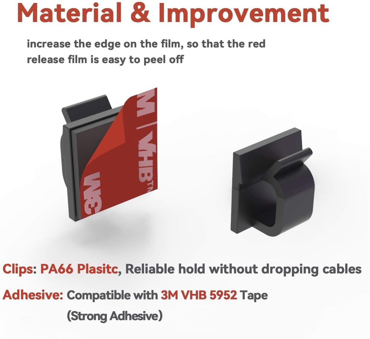 40Pack Adhesive Cable Clips, Wire Holders for Desk Wall Car, Black