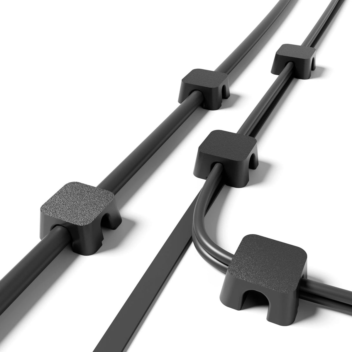 Magnetic Cable Organizer – Desktop Multipurpose Cord Keeper & Cable Management Clip for Home & Office (Black Cross 10Pcs)