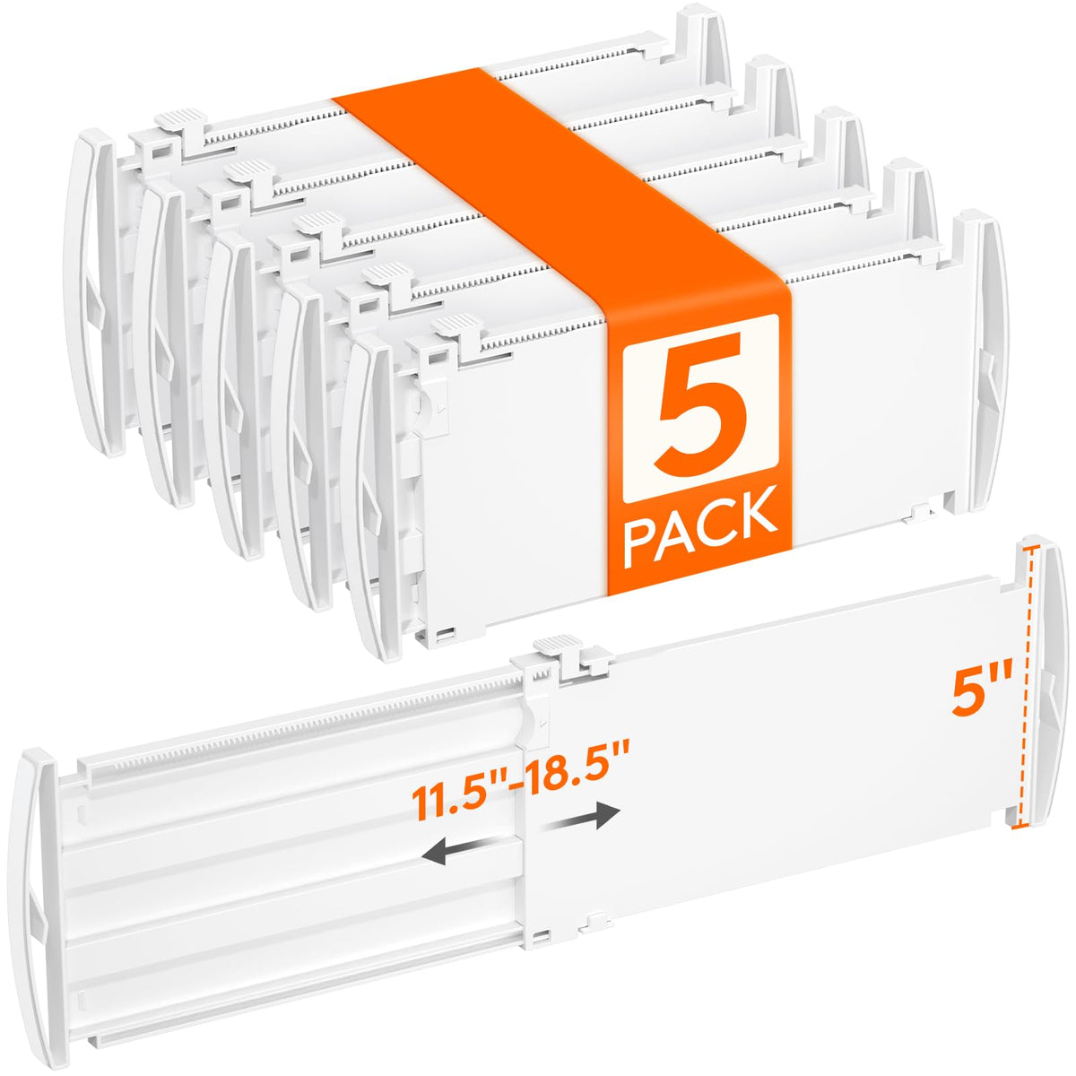Lifewit 5" Tall Drawer Dividers, Adjustable Deep Drawer Organizer Clothes