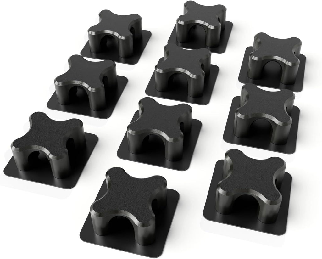 Magnetic Cable Organizer – Desktop Multipurpose Cord Keeper & Cable Management Clip for Home & Office (Black Cross 10Pcs)