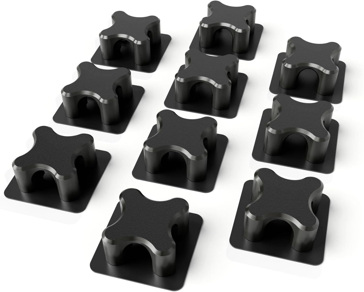Magnetic Cable Organizer – Desktop Multipurpose Cord Keeper & Cable Management Clip for Home & Office (Black Cross 10Pcs)