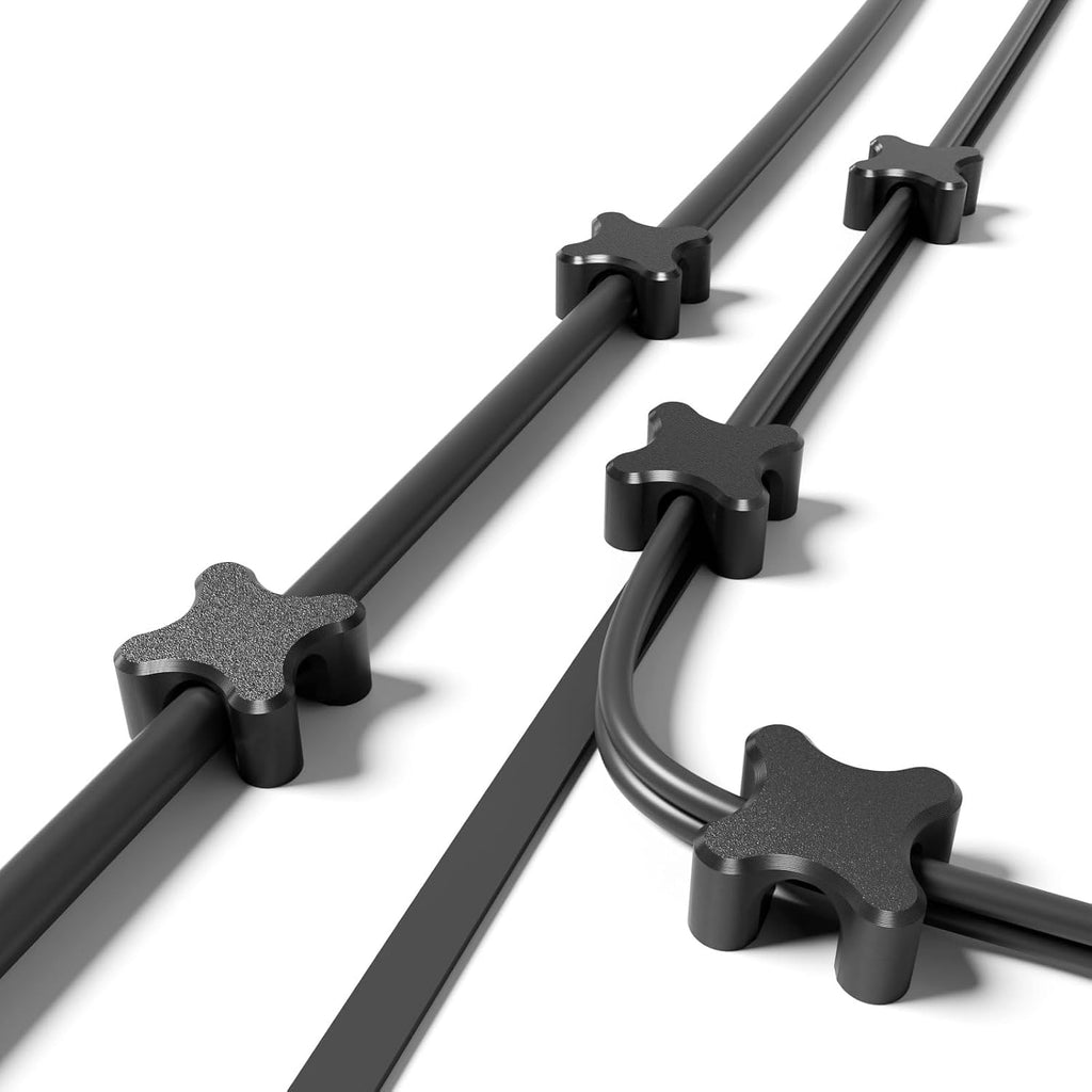 Magnetic Cable Organizer – Desktop Multipurpose Cord Keeper & Cable Management Clip for Home & Office (Black Cross 10Pcs)
