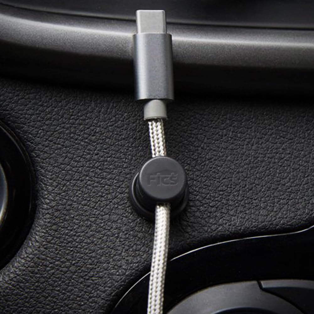FICS 4PCS Cable Management Cord Holder Organizer, Magnetic Adhesive Cable Clips Wire Keeper for Desktop, Under Desk, Wall, Car, Office & Home