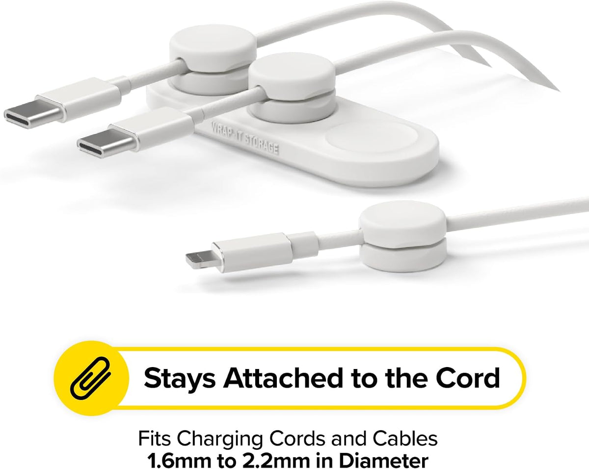 Wrap-It Storage MagnaDock Magnetic Cable Holder - 2-Pack (White)