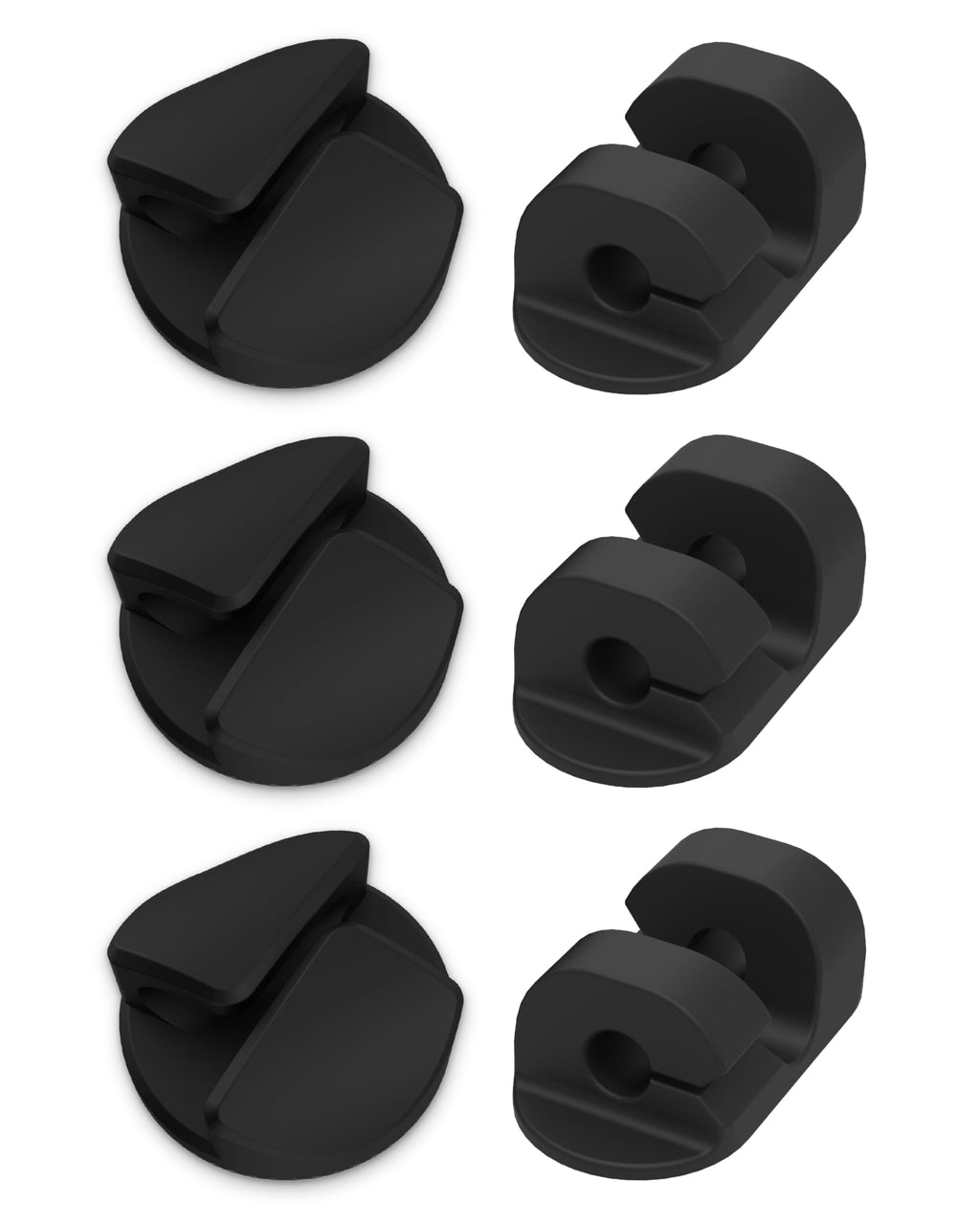 Scosche CMAA2-6PKRP 6 Pack Adhesive Cable Management Clip Kit, Cord Organizer, Wire Holder for Desk, Nightstand, Phone Charger, Computer, Home, Office, Car, Black