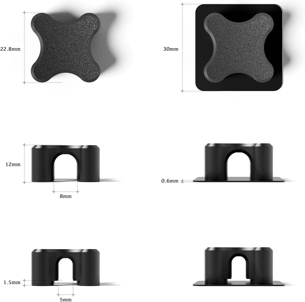 Magnetic Cable Organizer – Desktop Multipurpose Cord Keeper & Cable Management Clip for Home & Office (Black Cross 10Pcs)