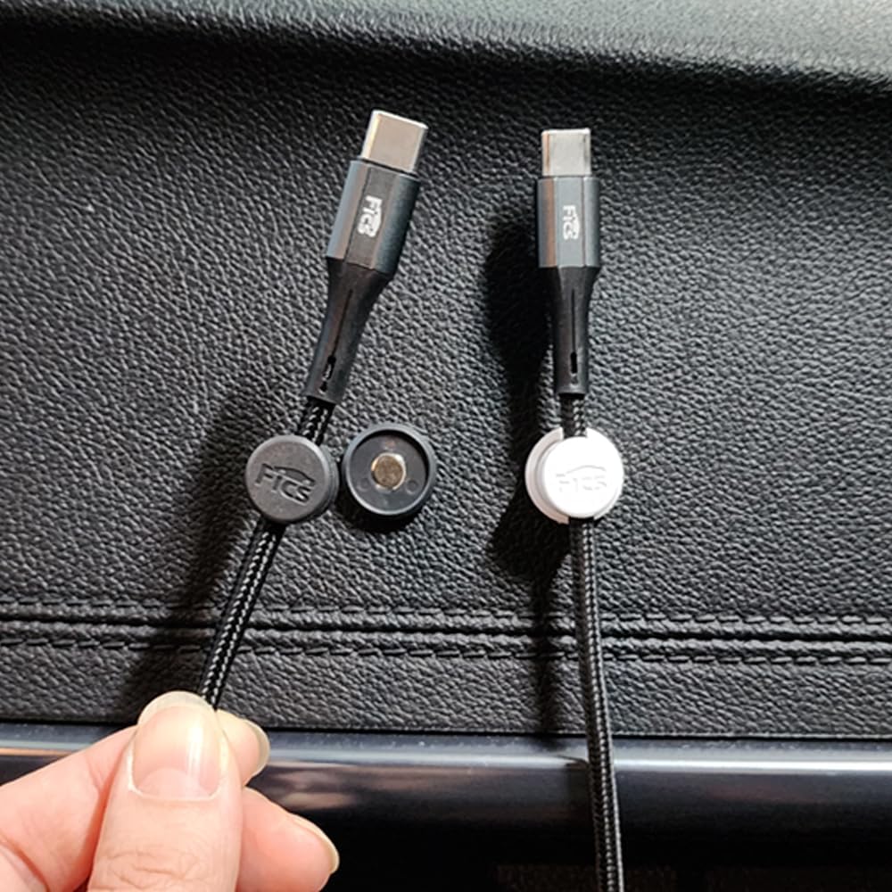 FICS 4PCS Cable Management Cord Holder Organizer, Magnetic Adhesive Cable Clips Wire Keeper for Desktop, Under Desk, Wall, Car, Office & Home