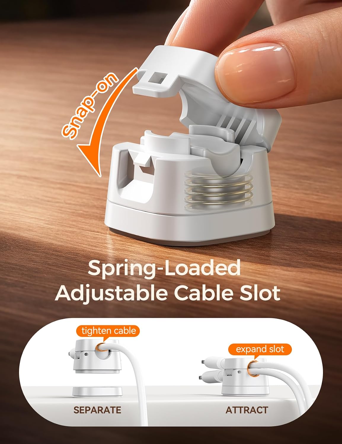 JOYROOM 6-Pack Detachable Magnetic Cord Organizer, Adhesive Cable Clips