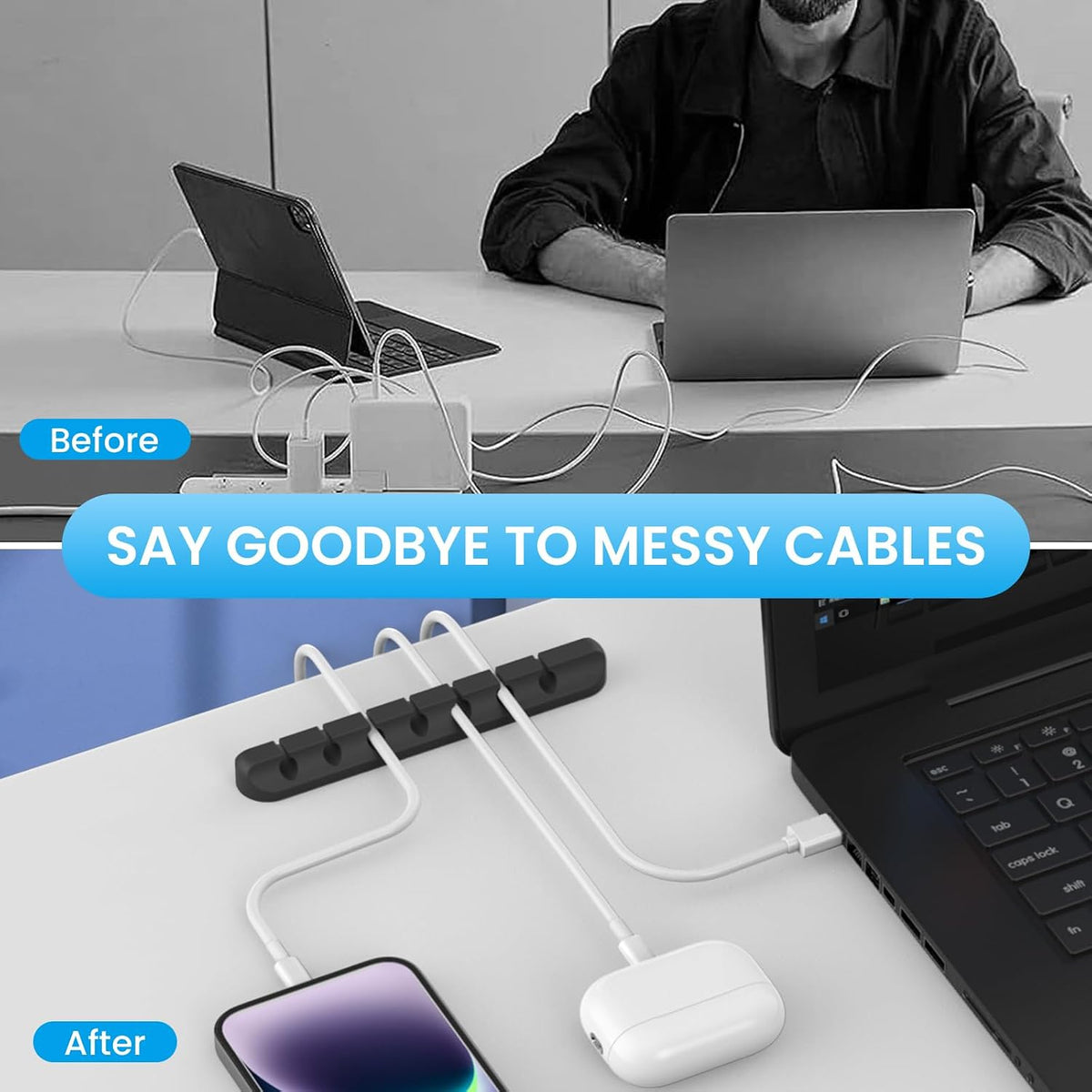 AhaStyle Cable Clips, 3 Pack Cord Holders Cable Organizer Self Adhesive