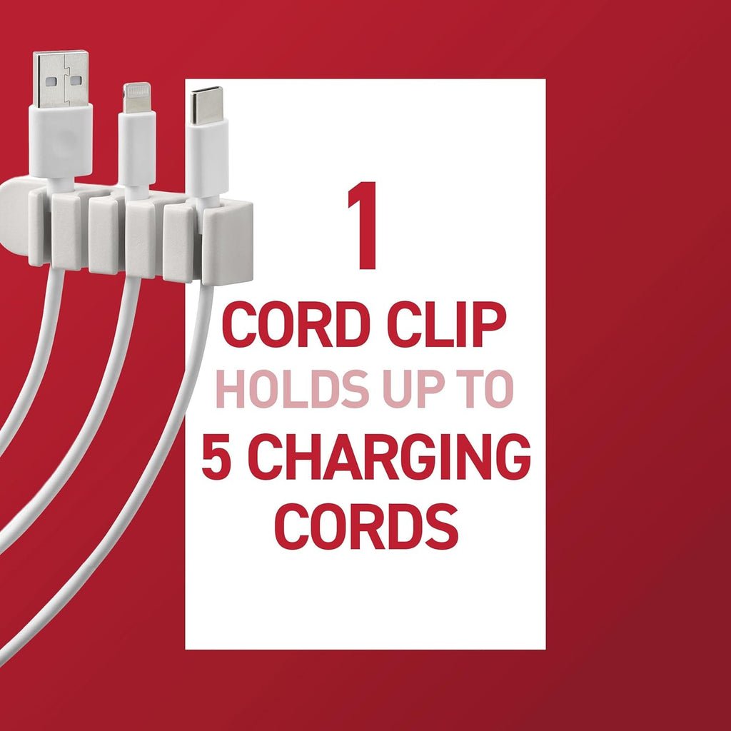 Command 5-Cord Clip Organizer, 4 Clips, 8 Medium Strips