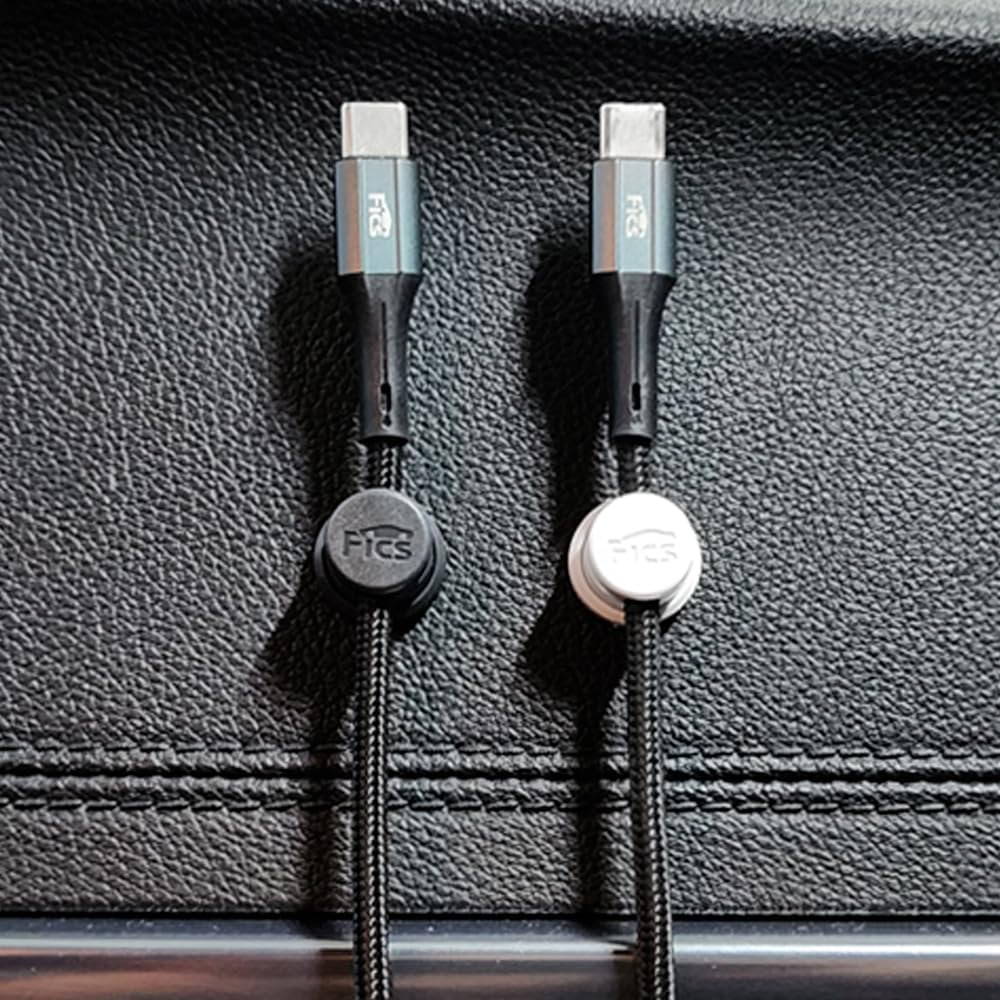 FICS 4PCS Cable Management Cord Holder Organizer, Magnetic Adhesive Cable Clips Wire Keeper for Desktop, Under Desk, Wall, Car, Office & Home