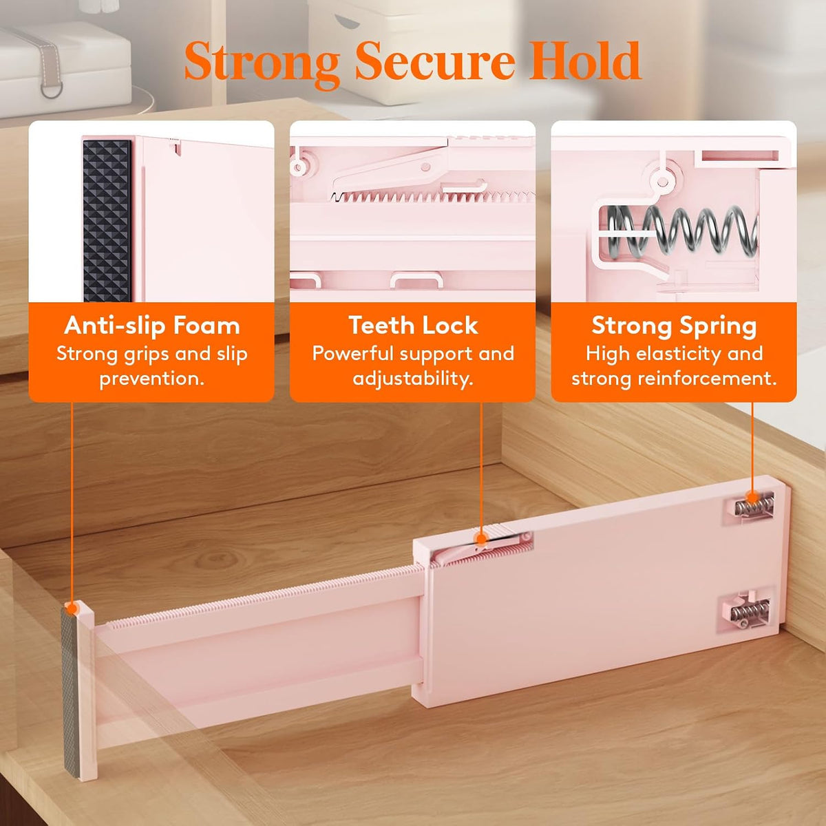 Lifewit 4" High Upgrade Drawer Divider, Adjustable Drawer Organizer Clothes