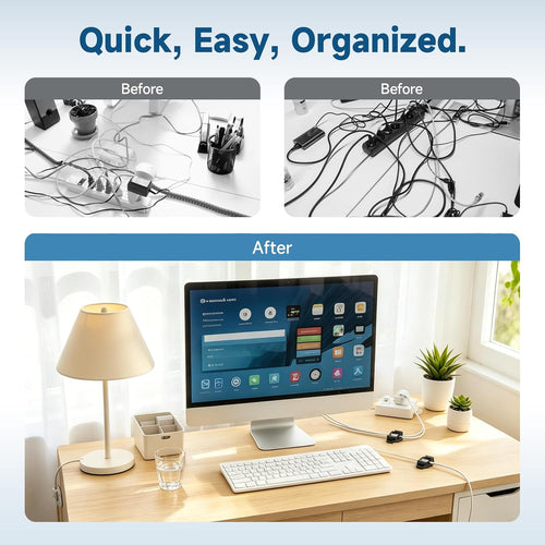 10 Sets Adjustable Cable Management Clips, Self Adhesive Cord Organizer with Elastic Loop, Reusable Cable Holder for Desk, Under Desk, Wall, TV, Office, Home, Charging Cables, USB, HDMI, PC Wires
