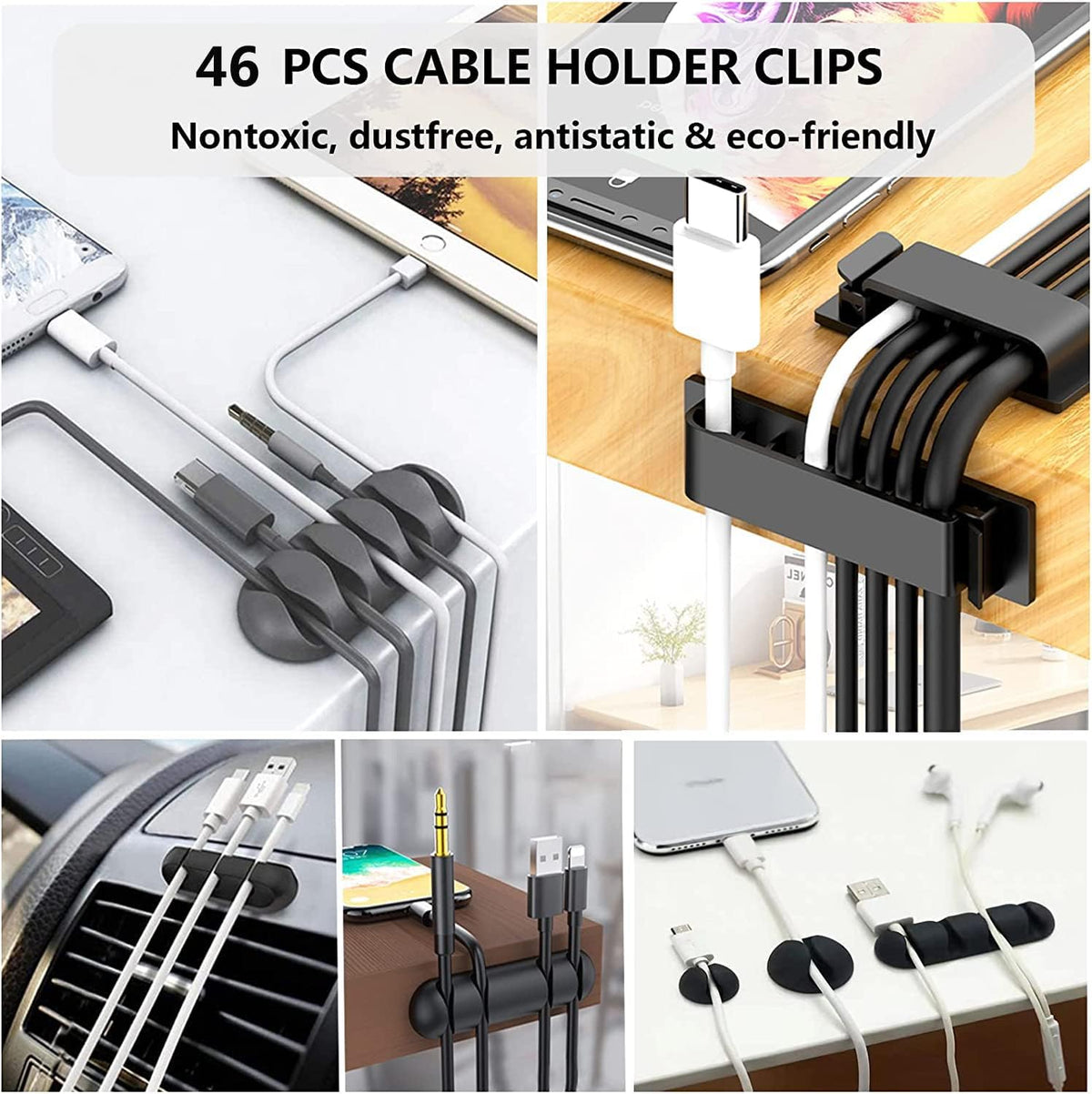 N NOROCME 192 PCS Cable Management Kit 4 Wire Organizer Sleeve