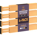 4-Pack Drawer Dividers 2.6-Inch High Dresser Organizer 16 to 22 Inch, Black