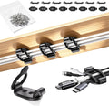 Adjustable Elastic Adhesive Cable Clips Wire Holder Cord Organizer 15 Pack