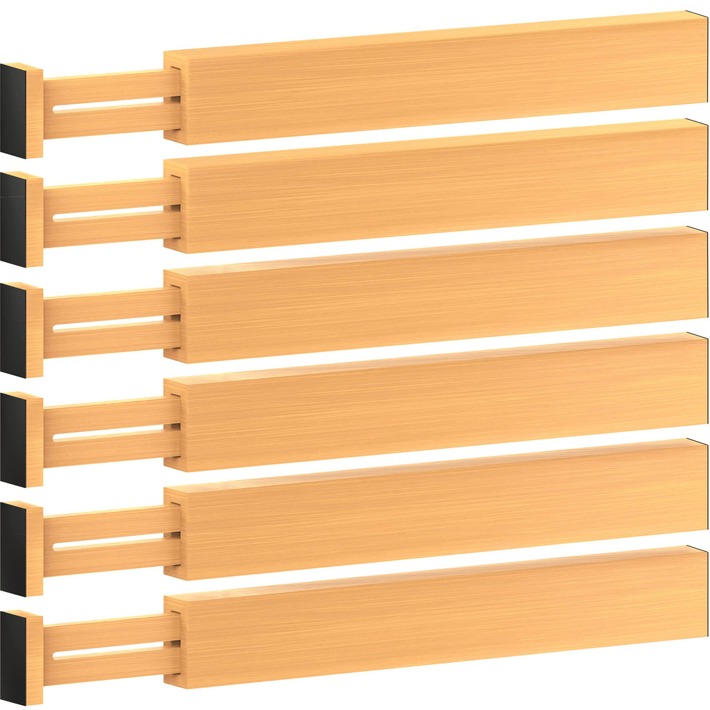 6-Pack Drawer Dividers 2.6-Inch High Dresser Drawer Organizer 16 to 22 Inch