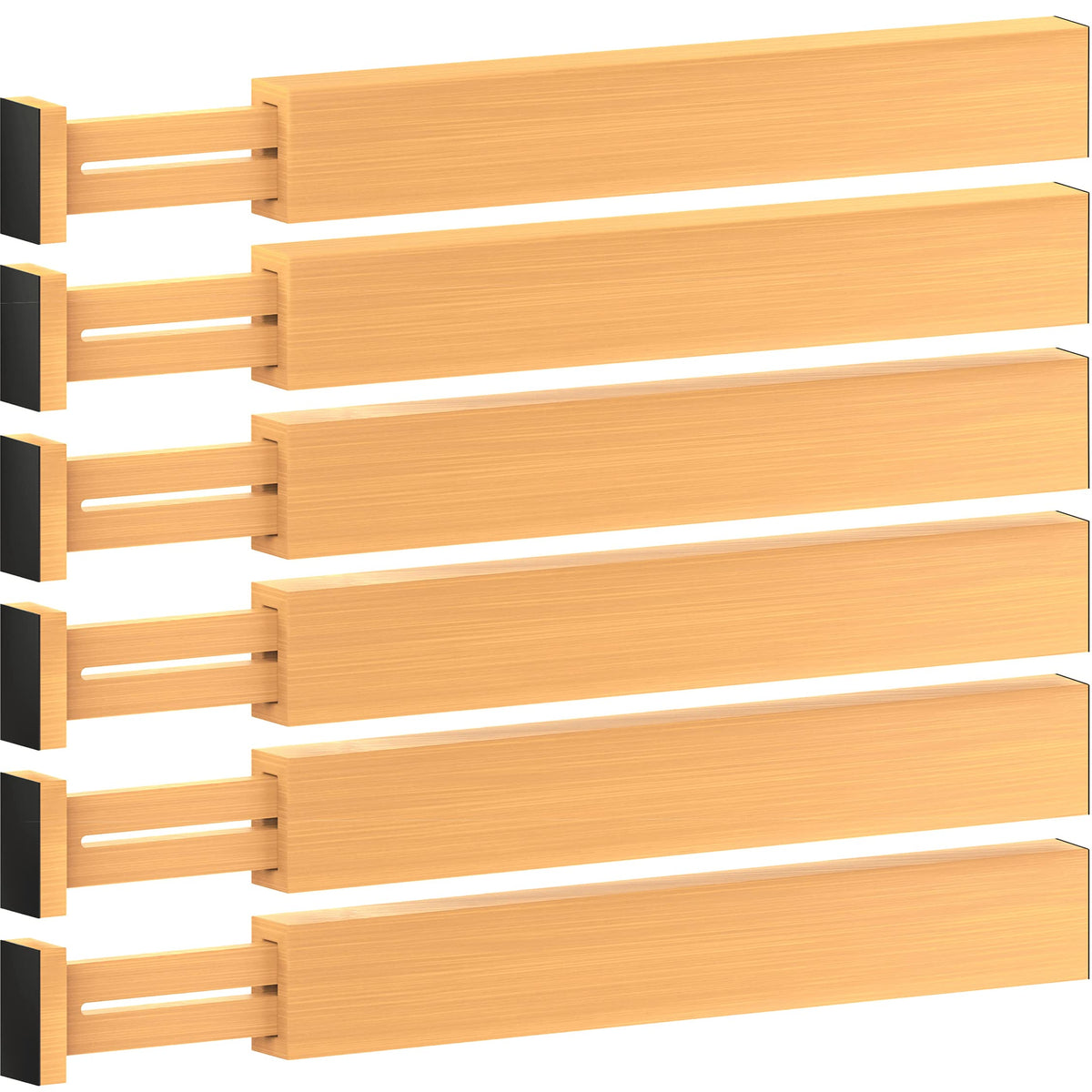 6-Pack Drawer Dividers 2.6-Inch High Dresser Drawer Organizer 16 to 22 Inch