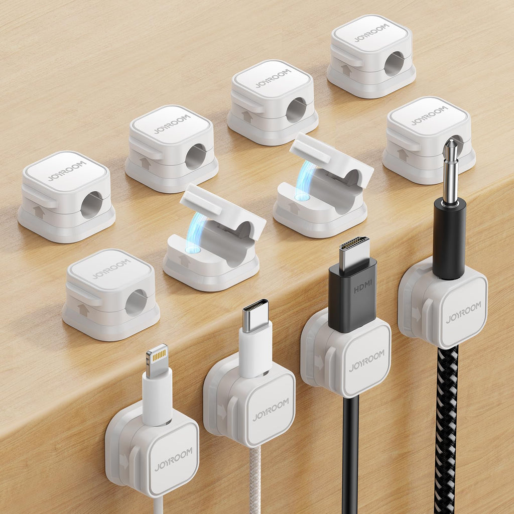 JOYROOM 9 Pack Magnetic Cable Clips, Cord Organizer Adhesive Wire Holder