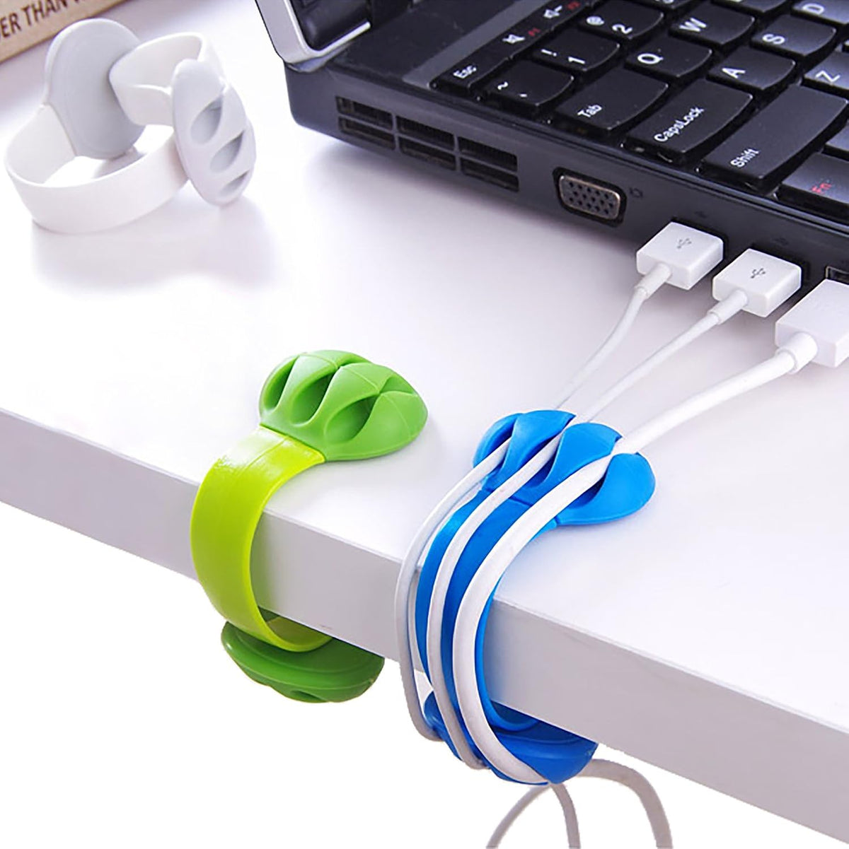 Cable Holder - Cord Organizer - Cable Management Clips - Wire Holder System -3 Packs Multipurpose Cable Clips for Phone Chargers, USB Cables - Home, Office, Nightstand, Desk Organizer