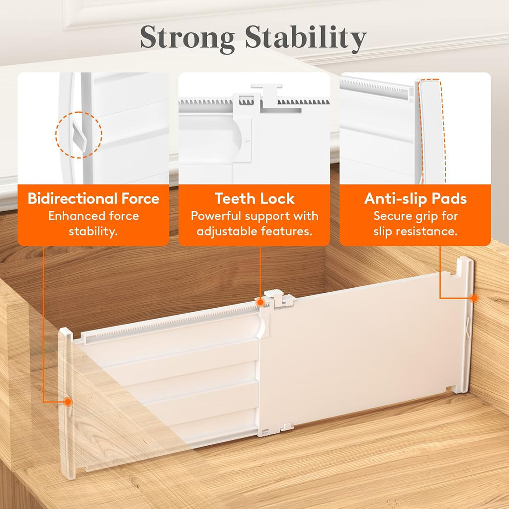 Lifewit 6" Tall Drawer Dividers, Adjustable Deep Drawer Organizer Clothes