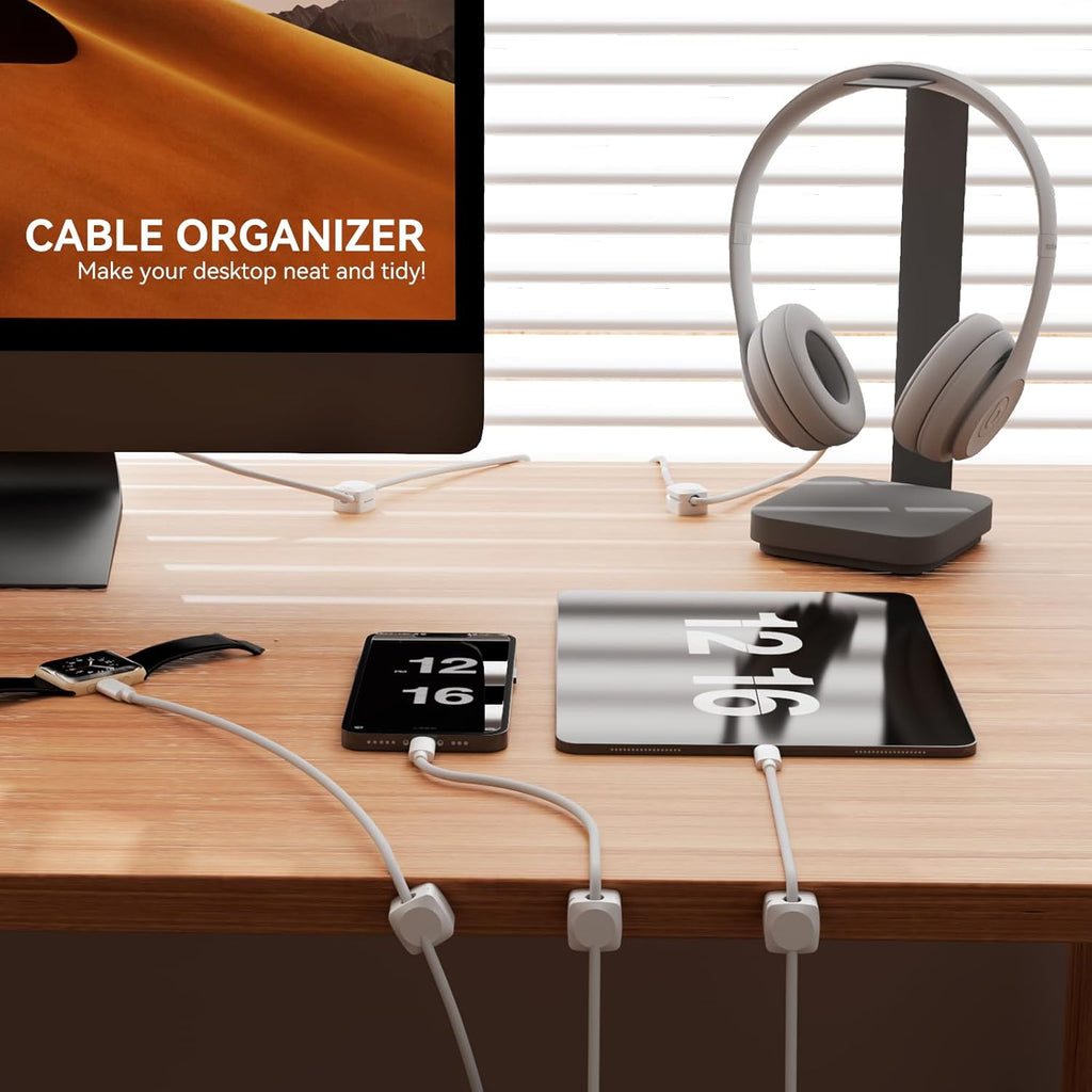 Daisyhome Rotatable Cord Organizer, Strong Adhesive Spring Cable Clips