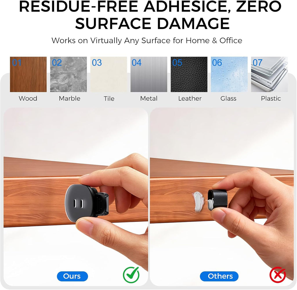 Adjustable Elastic Adhesive Cable Clips Wire Holder Cord Organizer 15 Pack