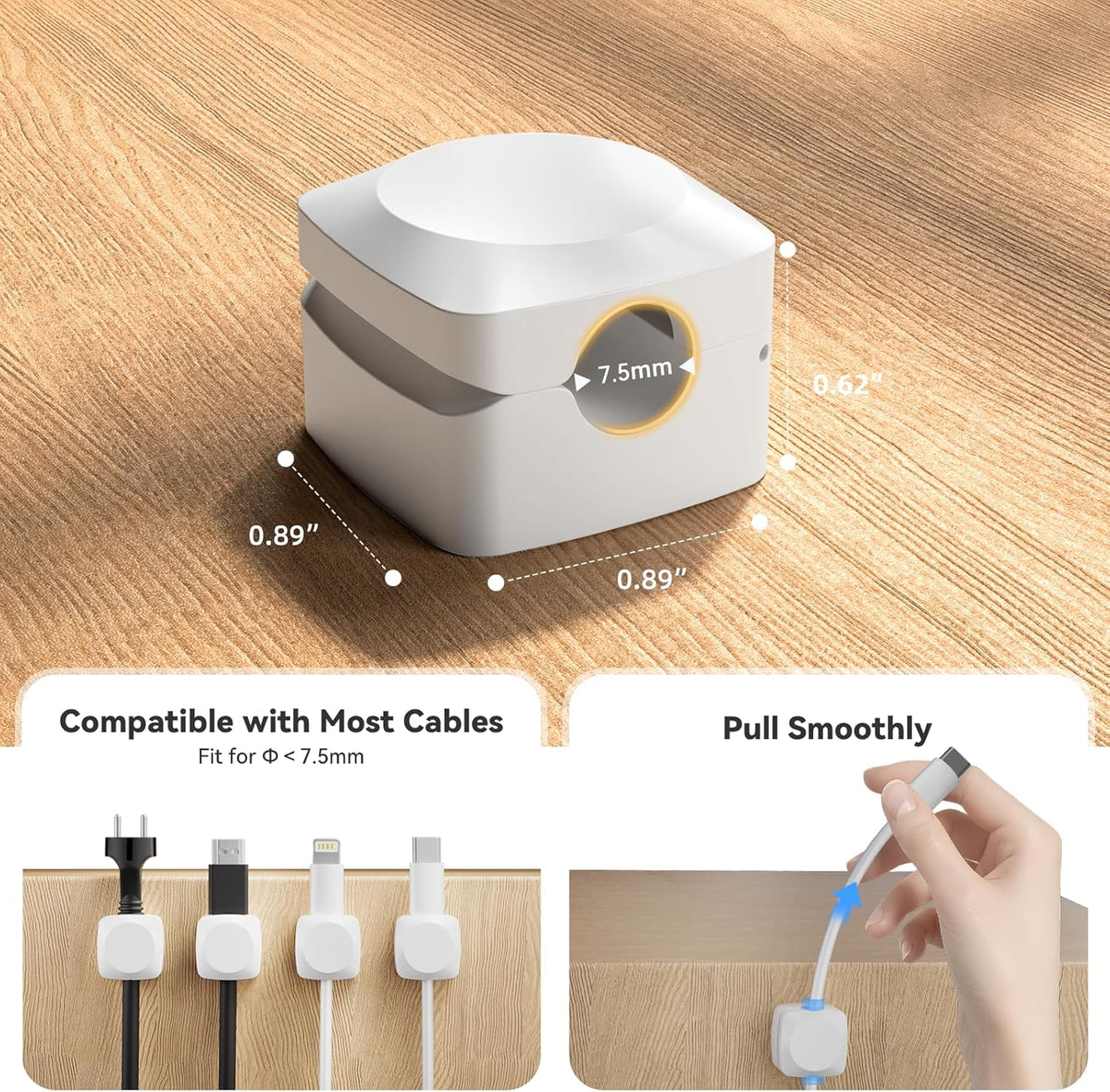Daisyhome Rotatable Cord Organizer, Strong Adhesive Spring Cable Clips