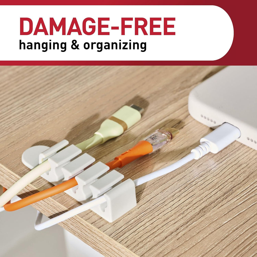 Command 5-Cord Clip Organizer, 4 Clips, 8 Medium Strips