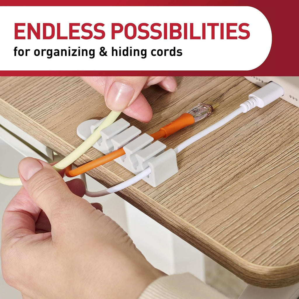 Command 5-Cord Clip Organizer, 4 Clips, 8 Medium Strips