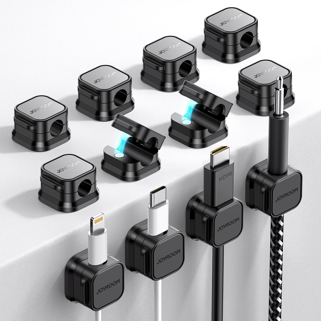 JOYROOM 9 Pack Magnetic Cable Clips Cord Organizer Adhesive Wire Management