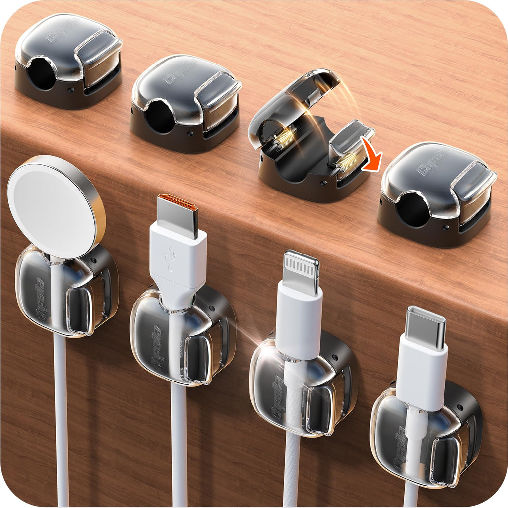 8 Pack Cable Clips, Cord Organizer, Cute Spring Cord Holder