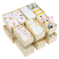 Vtopmart 12 Pack Baby Clothes Organizer, Foldable Fabric Drawer Bins, White