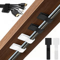 80 PCS Hook and Loop Cable Ties, Self Adhesive Cable Management Straps, Reusable Cord and Wire Organizer Clips for Under Desk, Computer, TV, Gaming Setup, Home Office and Kitchen, Black and White