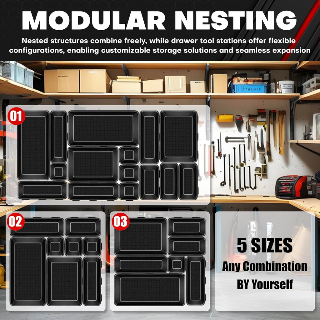 C&T 69-Pieces Tool Box Organizer Tray Divider Set, Tool Drawer Tray Divider