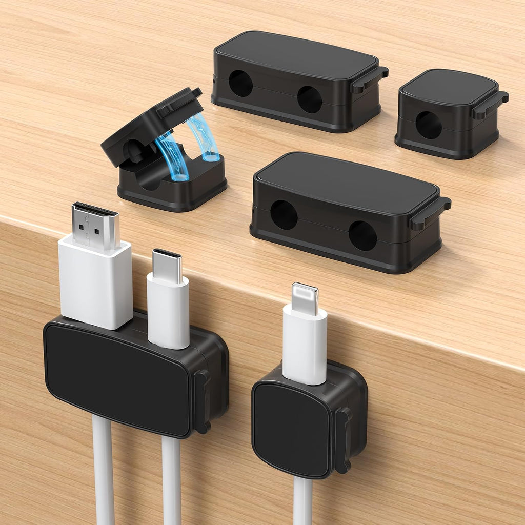Basesailor 6Pack Magnetic Cable Clips Organizer,Cord Management Holder
