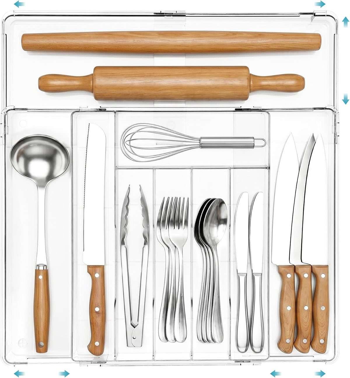 Vtopmart Expandable Silverware Organizer, Kitchen Drawer Tray, 6-9 Slots