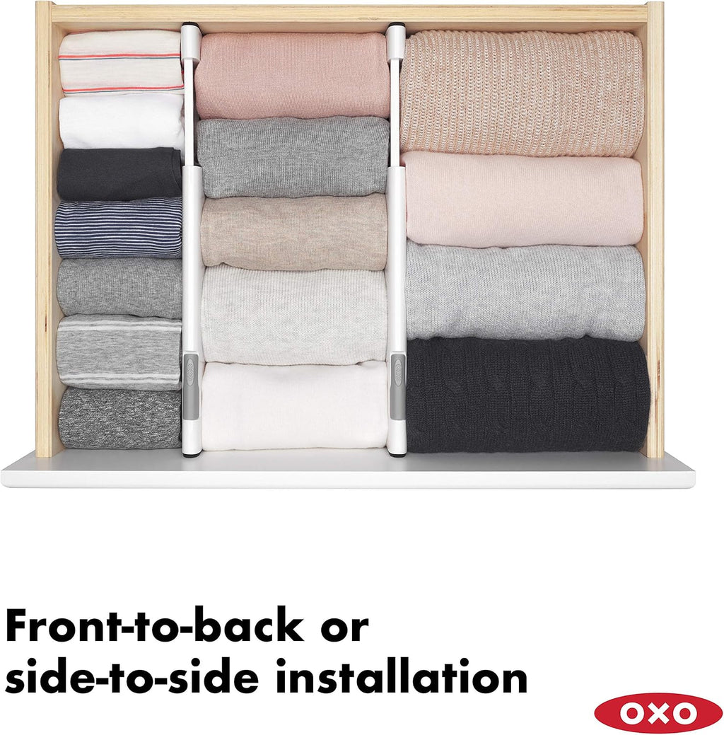 OXO Good Grips Expandable Dresser Drawer Divider, 2-Pack